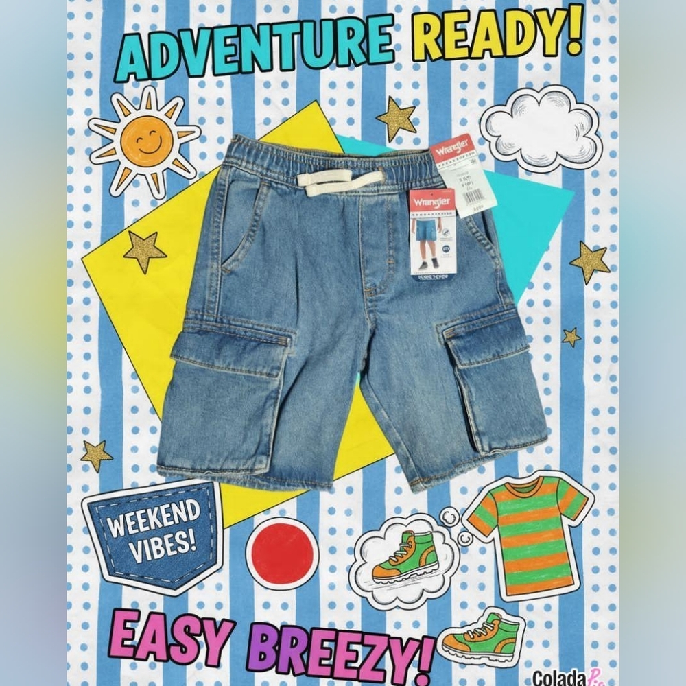 Wrangler Kids Denim Cargo Shorts